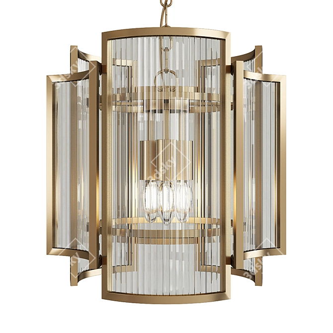 Sergio Pendant Lamp: Elegant Gold 3D model image 1