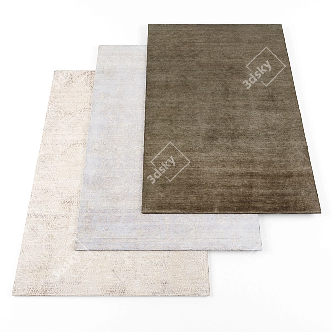 High-Res Rug Set | Textured & Random 3D model image 1