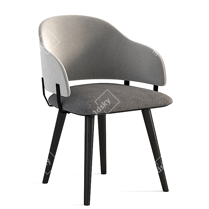 Neilson Carver Dining Chairs: Elegant Marl and Hail Grey 3D model image 1