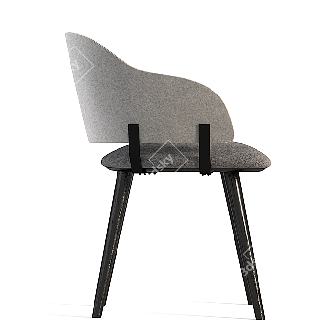 Neilson Carver Dining Chairs: Elegant Marl and Hail Grey 3D model image 3