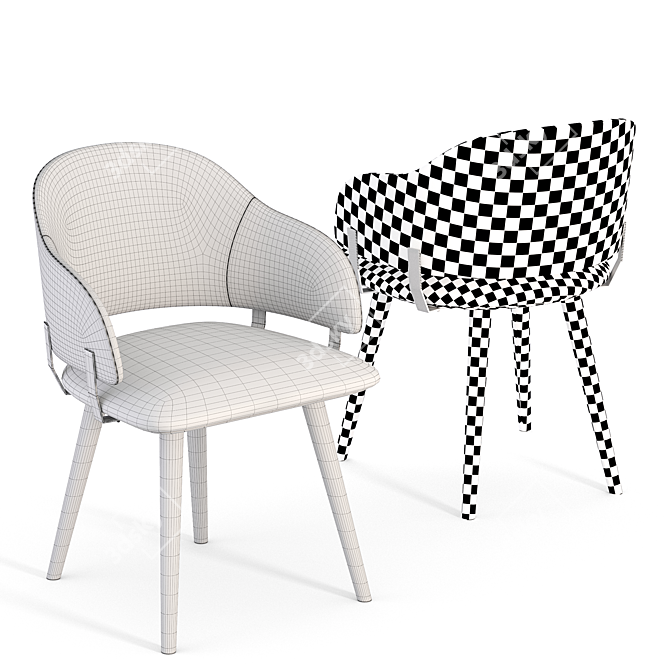 Neilson Carver Dining Chairs: Elegant Marl and Hail Grey 3D model image 5