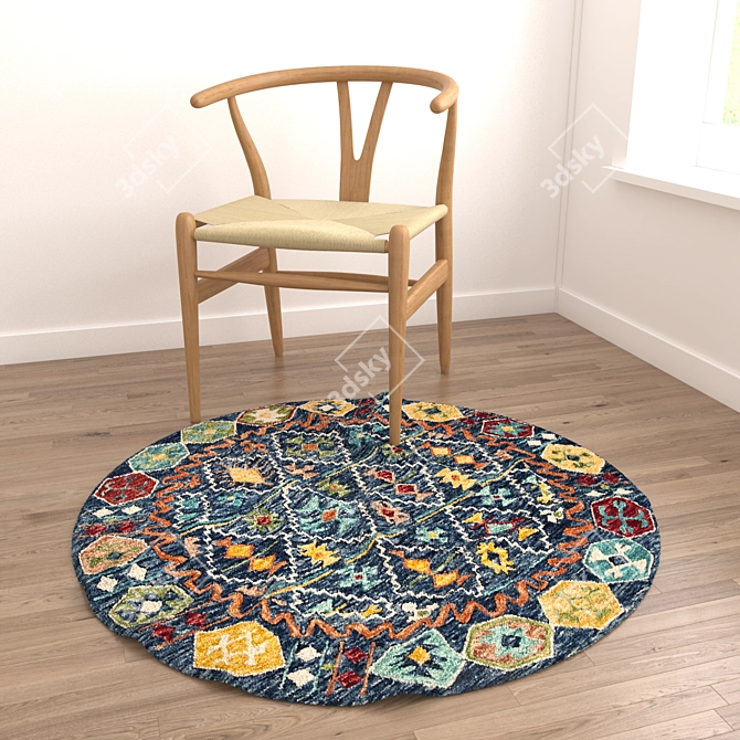 Versatile Round Rugs Set 3D model image 4