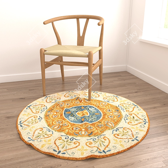 Versatile Round Rugs Set 3D model image 5