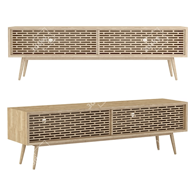 Wewood Media Console 160cm: Modern Radio Sideboard 3D model image 1