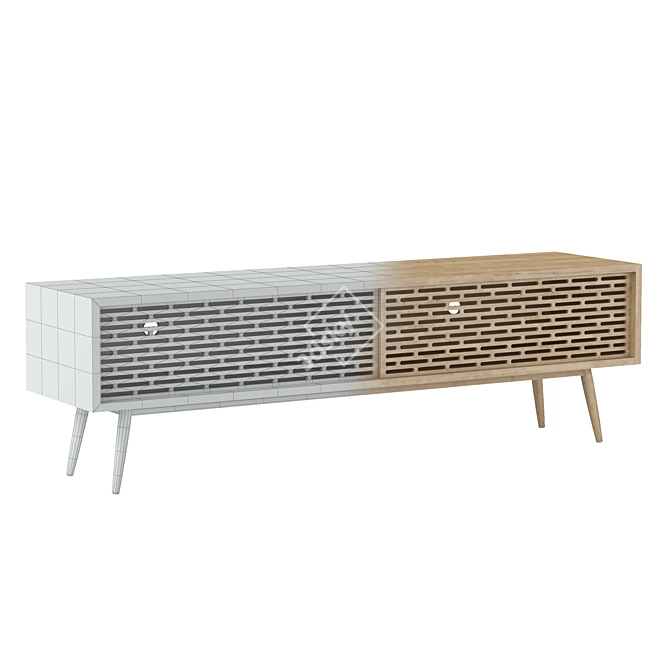 Wewood Media Console 160cm: Modern Radio Sideboard 3D model image 3