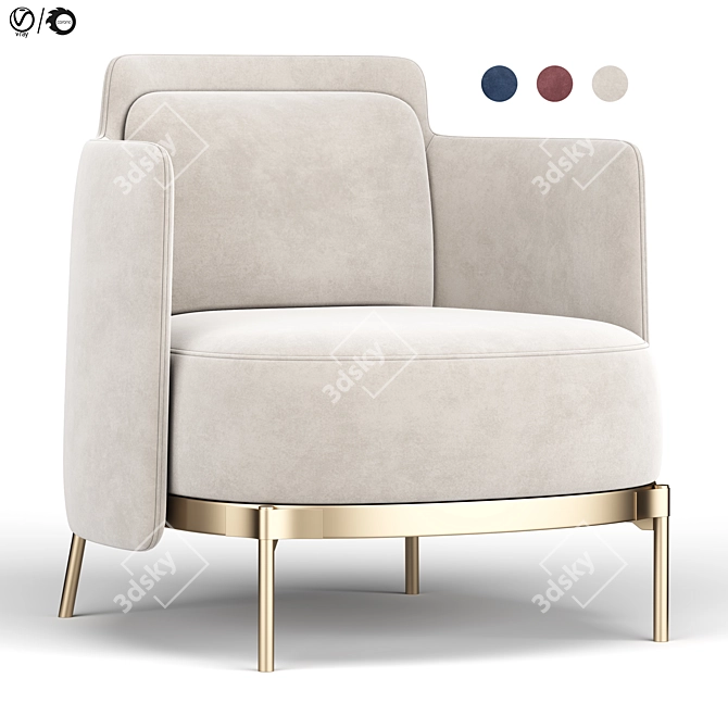 Taped Elegance Armchair 3D model image 1