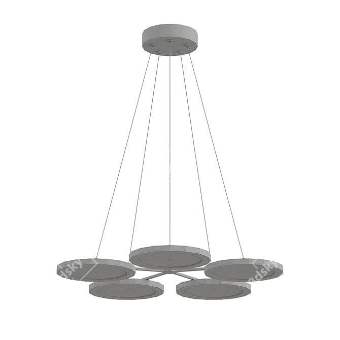 Sleek Nitro LED Chandelier 3D model image 2