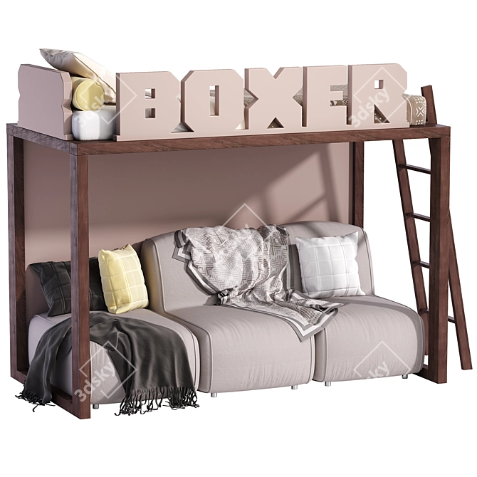 Title: DearKids Boxer Castello Bed Set 3D model image 1