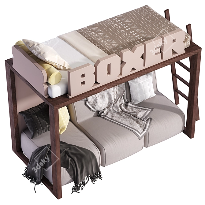 Title: DearKids Boxer Castello Bed Set 3D model image 3