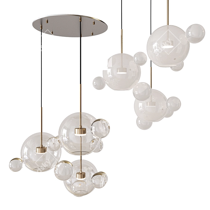 Modern Bopone Chandelier 3D model image 1