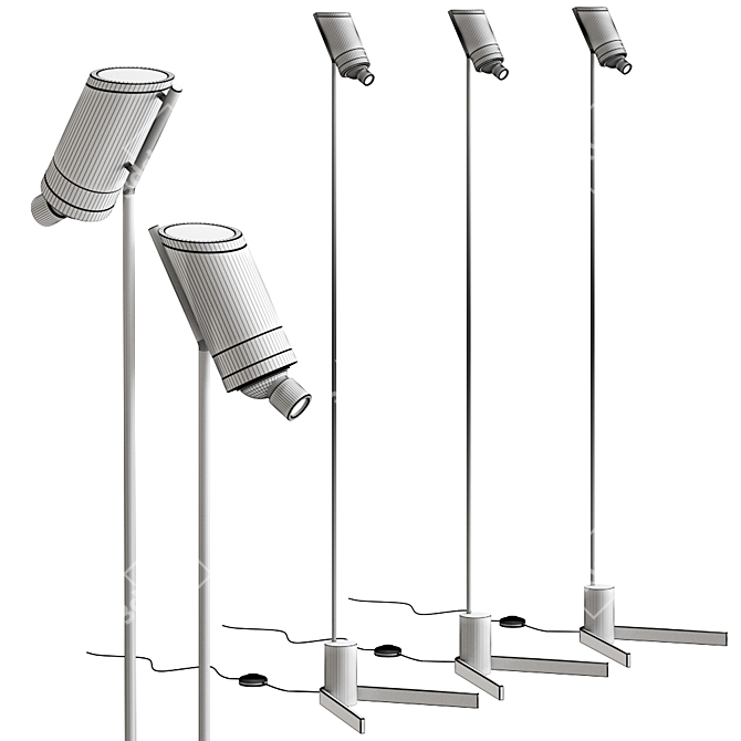 Sleek Vision Floor Lamp 3D model image 2