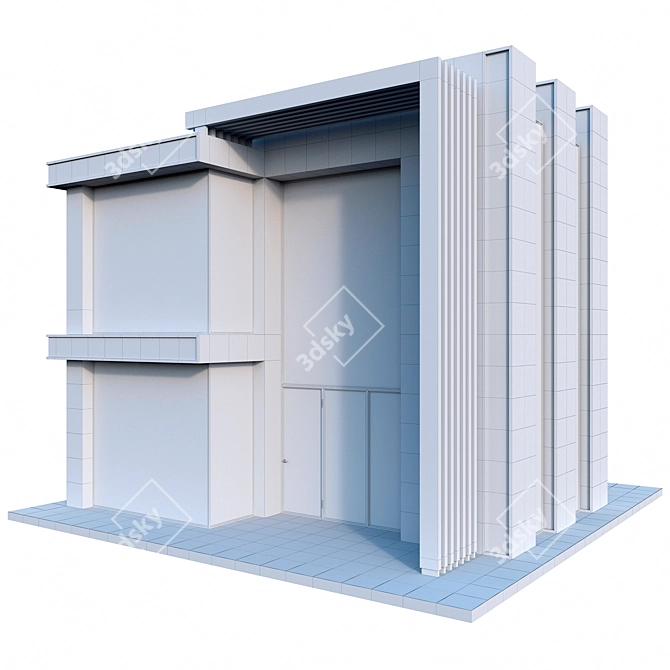  Modern Concrete House 3D model image 4