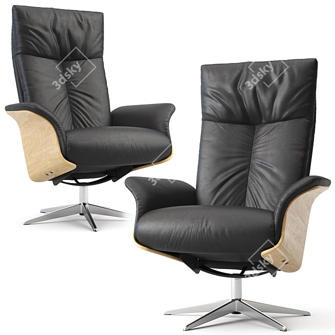 Modern Black Design Relax Armchair 3D model image 2