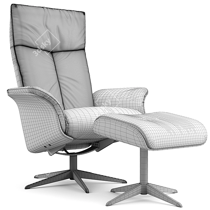 Modern Black Design Relax Armchair 3D model image 7