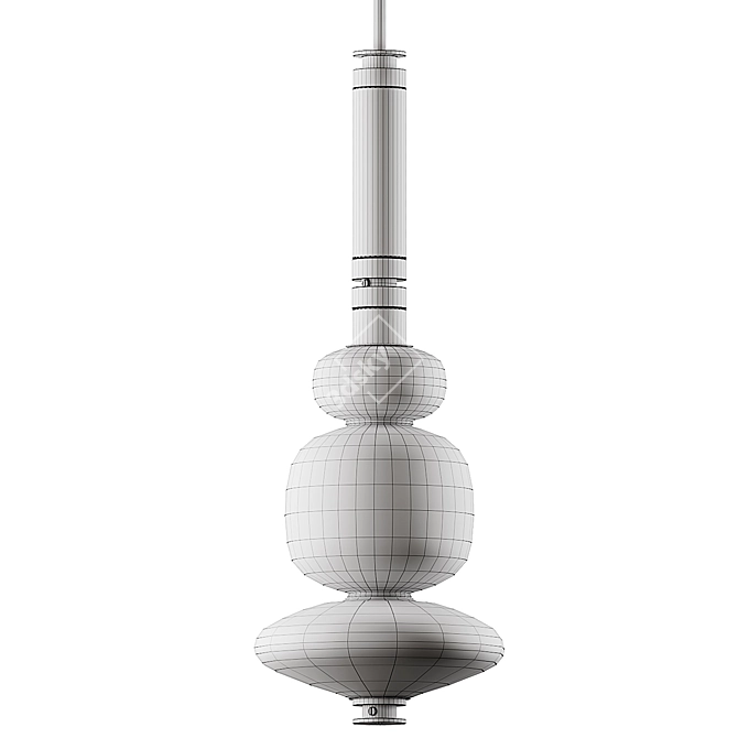 Luna Glass and Metal Pendant 3D model image 3