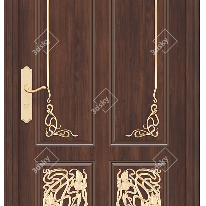 Elegant Decorative Door 3D model image 2