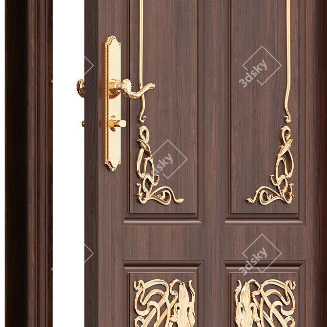 Elegant Decorative Door 3D model image 3