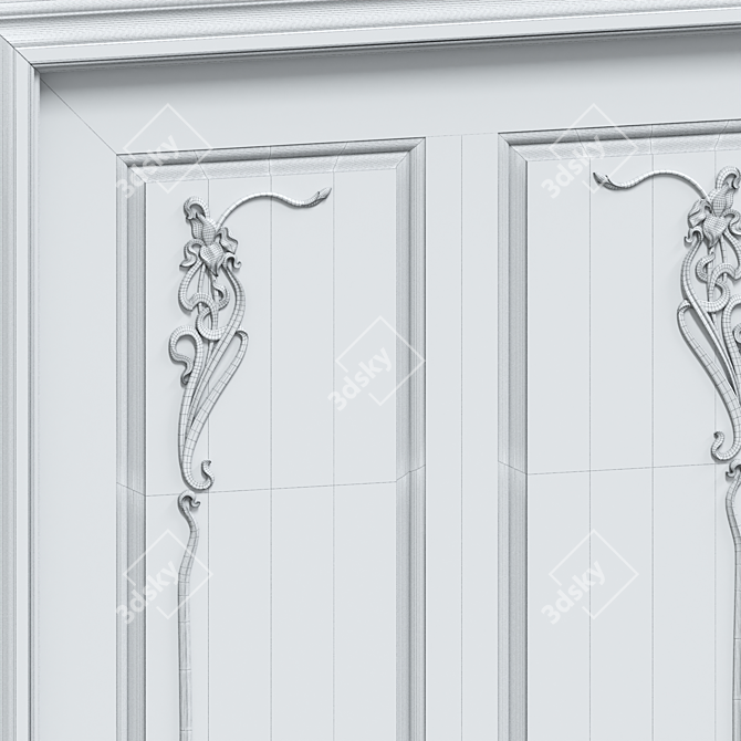 Elegant Decorative Door 3D model image 5