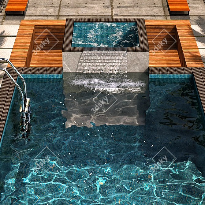 Tropical Paradise Pool Design 3D model image 4
