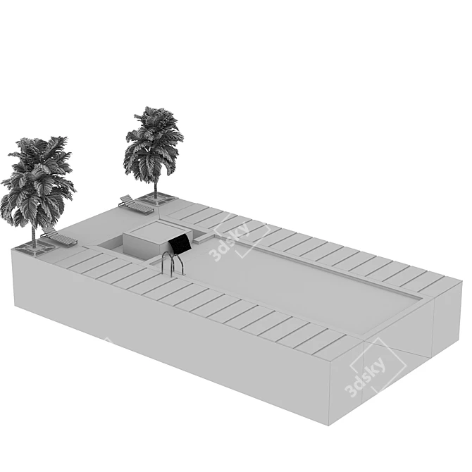 Tropical Paradise Pool Design 3D model image 6