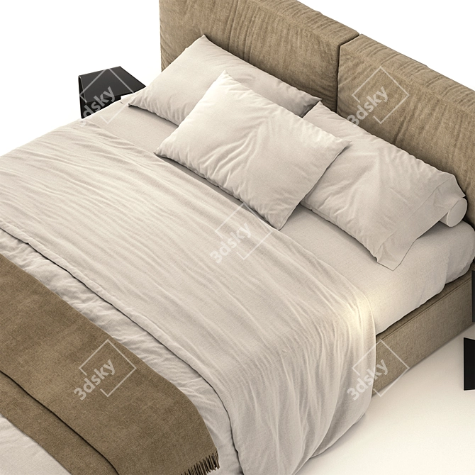 Ditre Italia Flann Ivory Bed 3D model image 3