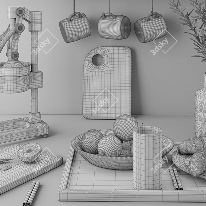 High-Poly 3D Kitchen Set 3D model image 5