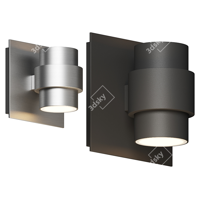 Title: Versatile LED Wall Sconce: Barrel 3D model image 1