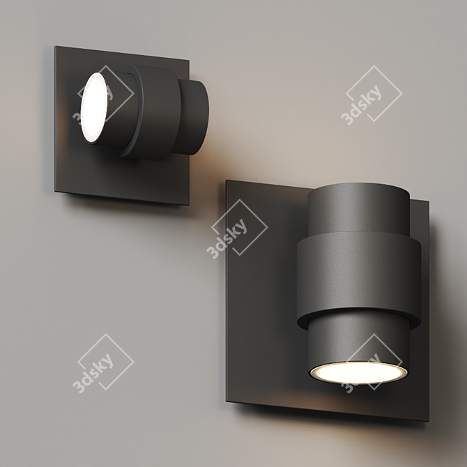 Title: Versatile LED Wall Sconce: Barrel 3D model image 3