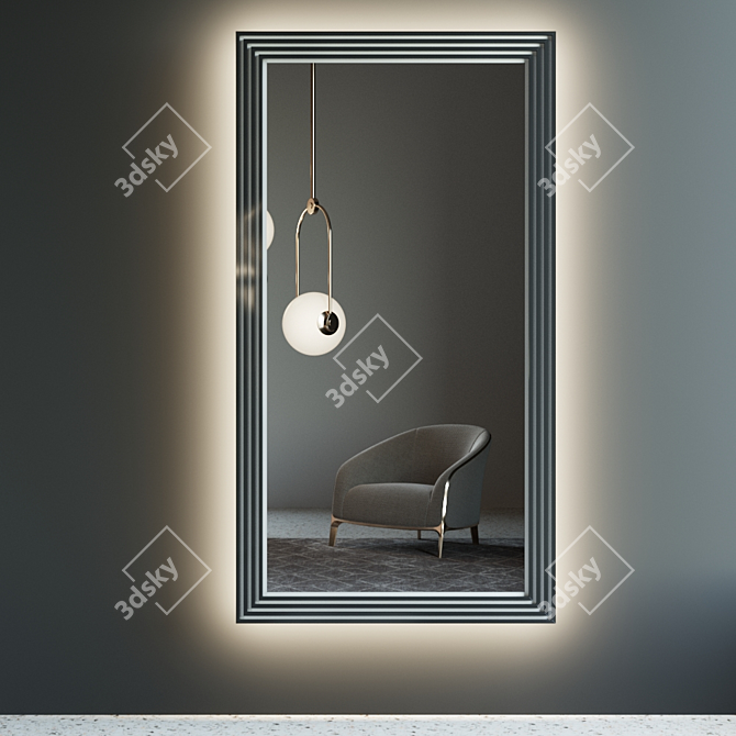 OM Artificial Stone Mirror: BWS004-1L 3D model image 4