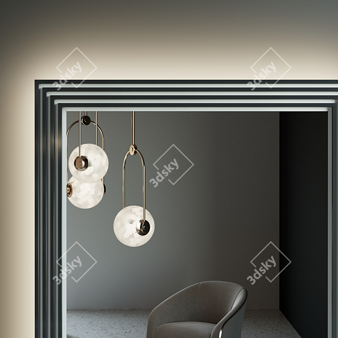 OM Artificial Stone Mirror: BWS004-1L 3D model image 5