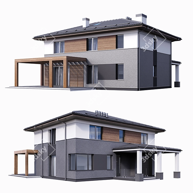 Exquisite Villa Render 3D model image 1