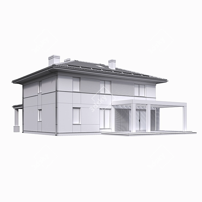 Exquisite Villa Render 3D model image 4