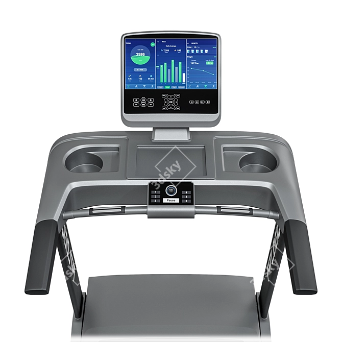 FitLogic Treadmill: Innovative Fitness Solution 3D model image 2