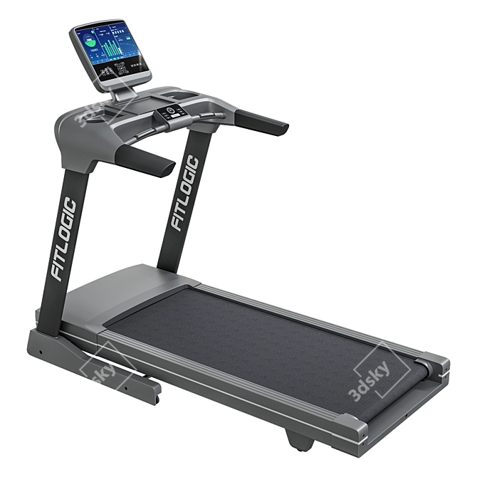 FitLogic Treadmill: Innovative Fitness Solution 3D model image 3