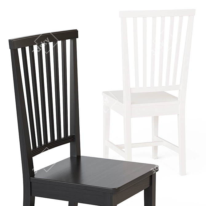Village Wood Dining Chair, Crate and Barrel 3D model image 2