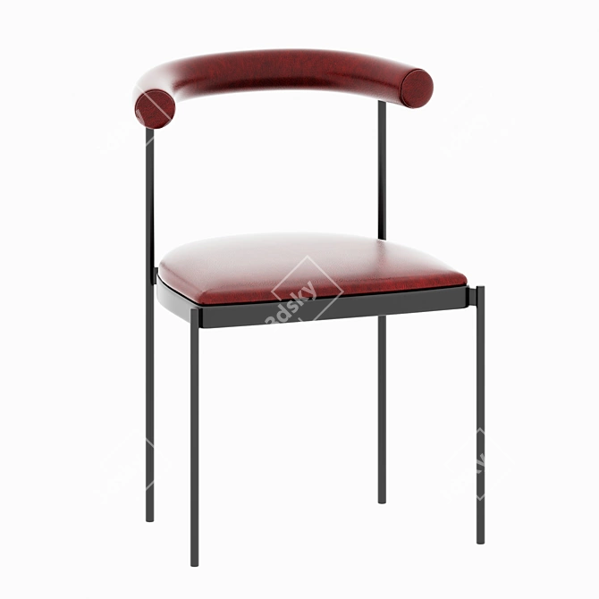 Elegant Timber Chair & Elephant Table 3D model image 3