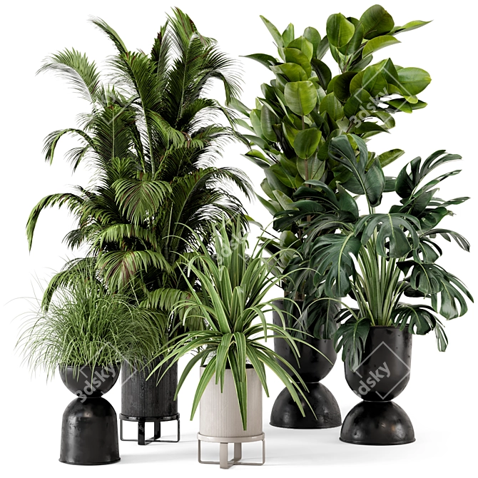 Indoor Greenery in Ferm Living Bau Pot - Set 220 3D model image 1