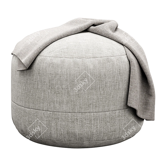 Cozy Cotton Canvas Pouf by Westelm 3D model image 2