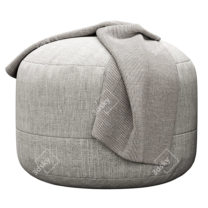 Cozy Cotton Canvas Pouf by Westelm 3D model image 3