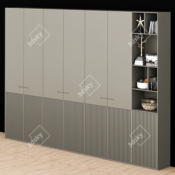 Spacious Wardrobe: 425x300x40 cm 3D model image 2