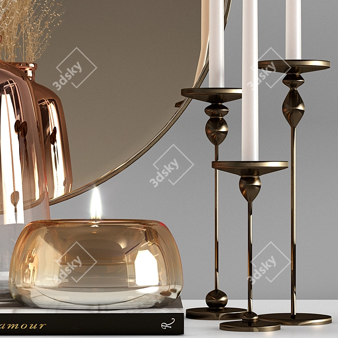 Elegant A3 Decorative Set 3D model image 3