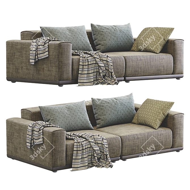 Nordic XYZ Sofa - Modern Scandinavian Style Couch 3D model image 3