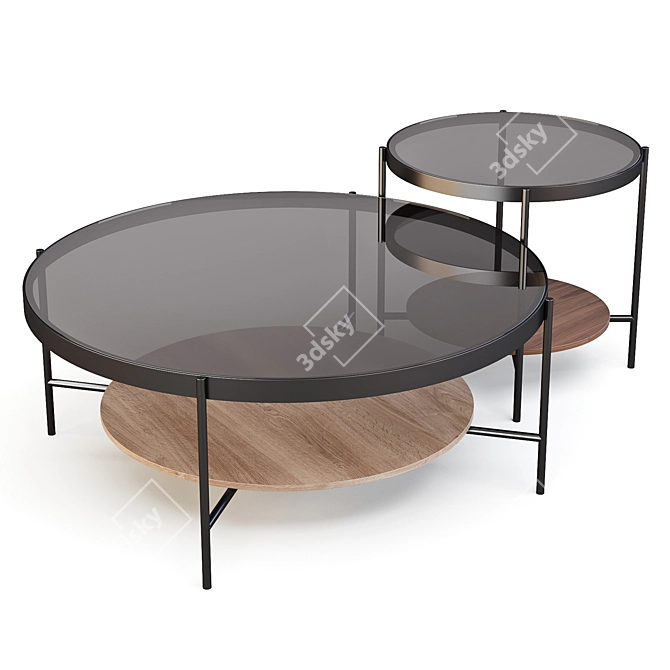 West-Elm Rockville Coffee & Side Table 3D model image 1