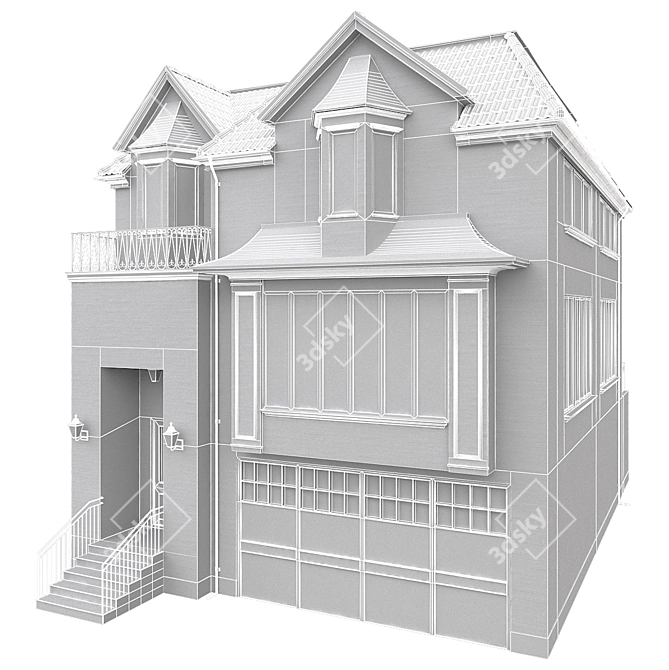 Modern House Building - High Quality 3D model image 5