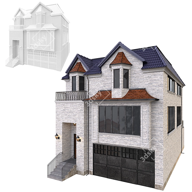 Modern House Building - High Quality 3D model image 6