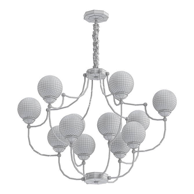 Sleek Loft ASTORIA Chandelier 3D model image 2