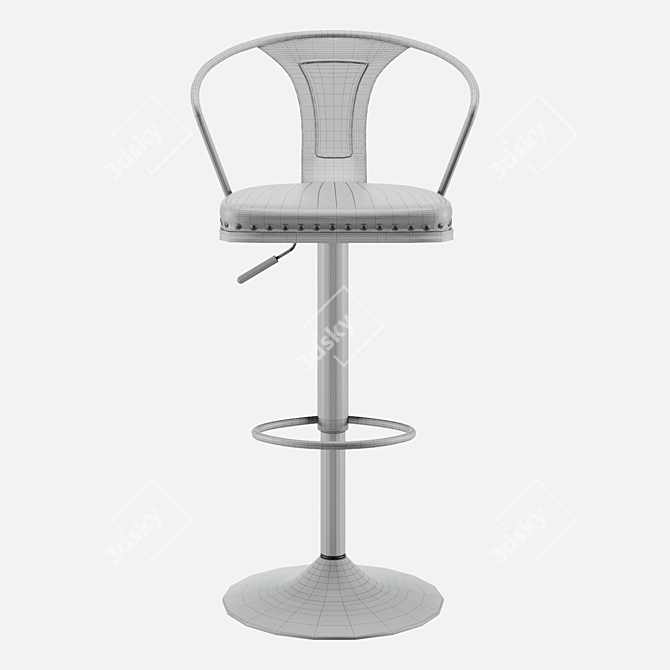 Modern Tolix Arms Soft Bar Stool 3D model image 6