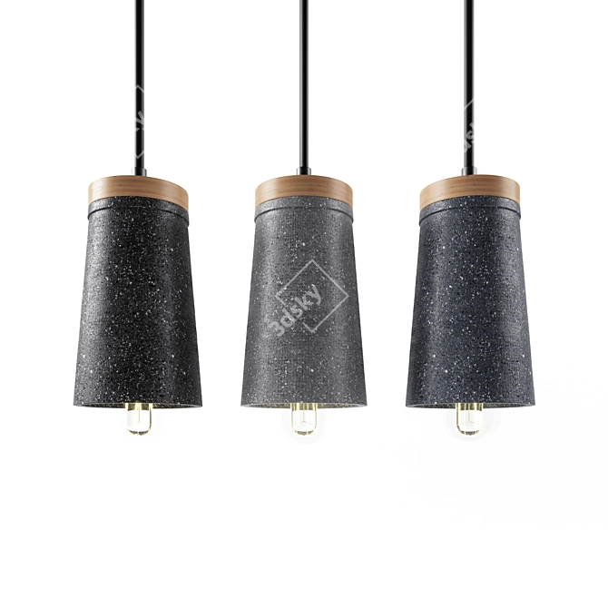 Coburg Wooden Concrete Pendant 3D model image 2