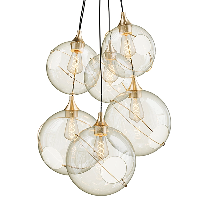 Sleek Skye 6-Light Chandelier 3D model image 1