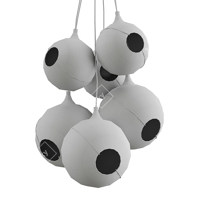 Sleek Skye 6-Light Chandelier 3D model image 2